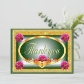 Belle carte de remerciements à fleurs vertes (Debout devant)