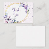 Belle Carte de remerciements à fleurs violettes (Devant / Derrière)