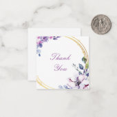 Belle Carte de remerciements à fleurs violettes (Devant/Arrière en situation)