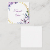 Belle Carte de remerciements à fleurs violettes (Devant / Derrière)