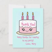 Belle Carte de remerciements de gâteau d'anniversa (Devant)