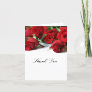 Belle Carte de remerciements de Roses Rouges