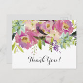 belle carte de remerciements fleurie (Devant / Derrière)