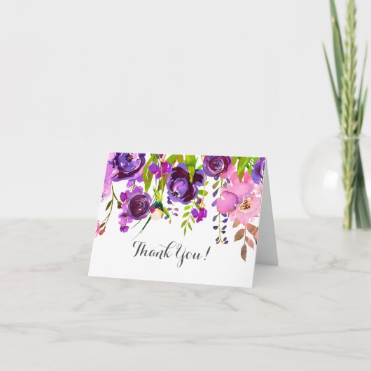 belle carte de remerciements fleurie (Devant)