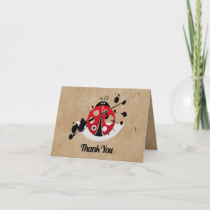 Belle Carte de remerciements Ladybug