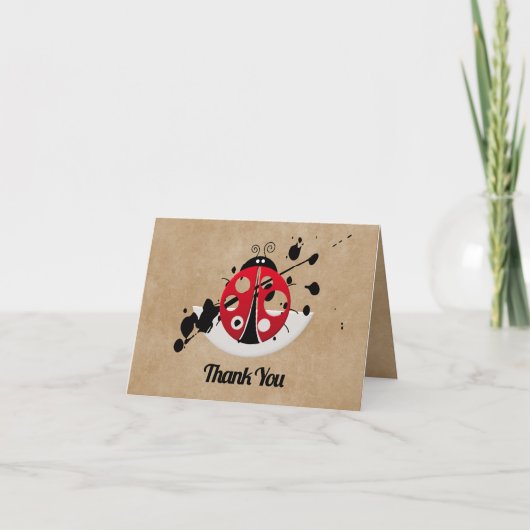 Belle Carte de remerciements Ladybug (Devant)