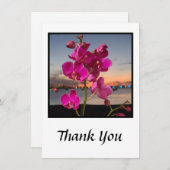 Belle Carte de remerciements orchidée (Devant / Derrière)