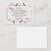 Belle Carte de remerciements rose (Devant / Derrière)