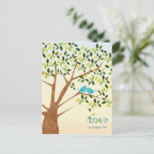 Belle carte de réponse d'arbre d'oiseaux (Debout devant)