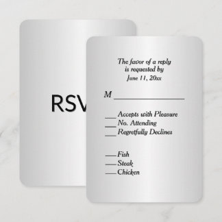 Belle carte de réponse RSVP avec menu à dégradé d'