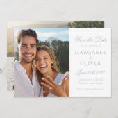 Belle carte de sauvegarde de date de mariage en bl (Devant / Derrière)