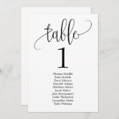 Belle Carte de siège de table de calligraphie (Devant / Derrière)