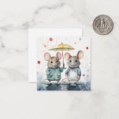 Belle carte de souris aquarelle (Devant/Arrière en situation)