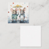 Belle carte de souris aquarelle (Devant / Derrière)