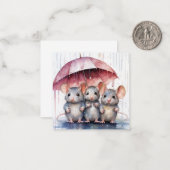 Belle carte de souris aquarelle (Devant/Arrière en situation)