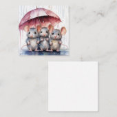 Belle carte de souris aquarelle (Devant / Derrière)