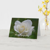Belle Carte de Sympathie à la Fleur Rose Blanche (Fleur jaune)