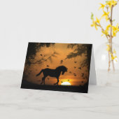 Belle Carte de Sympathie Cheval (Fleur jaune)