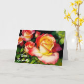 Belle Carte de Sympathie Rose Jaune Rose Rose Rose (Fleur jaune)