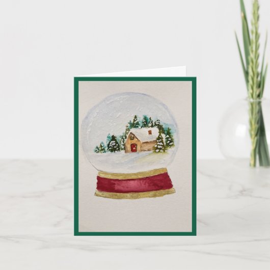 Belle carte de vacances de globe de neige (Devant)