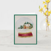 Belle carte de vacances de globe de neige (Fleur jaune)