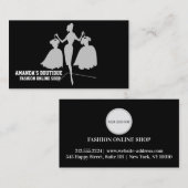 Belle carte de visite de mode moderne noir (Devant / Derrière)
