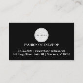 Belle carte de visite de mode moderne noir (Dos)