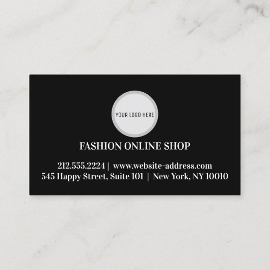 Belle carte de visite de mode moderne noir (Dos)