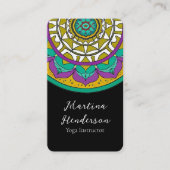 Belle Carte de visite Mandala violet et vert (Devant)