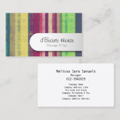 Belle Carte de visite Papillon rayures (Devant / Derrière)