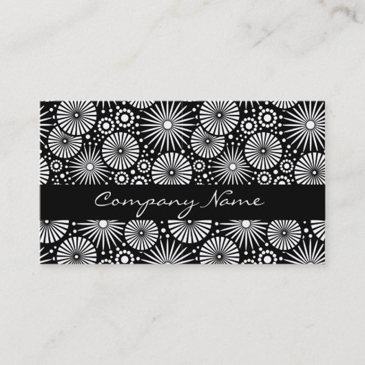 Belle Carte de visite rétro noir et blanc (Devant)