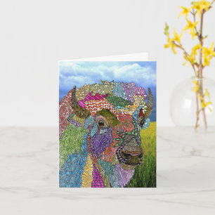 Belle carte de voeux Buffalo American Bison