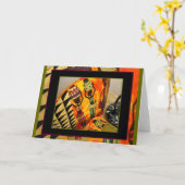 Belle carte de voeux de femmes de couleur et de (Fleur jaune)