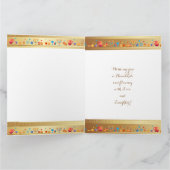 Belle carte de voeux de Menorah d'or de Hanoukka (Intérieur)