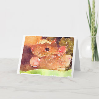 Belle carte de voeux de rats