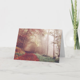 Belle Carte de voeux de sentier de marche automne