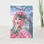 Belle carte de voeux Flamant rose fille (Dos)