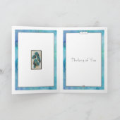 Belle carte de vœux florale sarcelle et or (Intérieur)