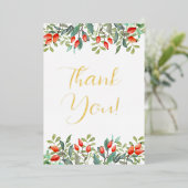 Belle carte de voeux Merci Fleurs Florales (Debout devant)