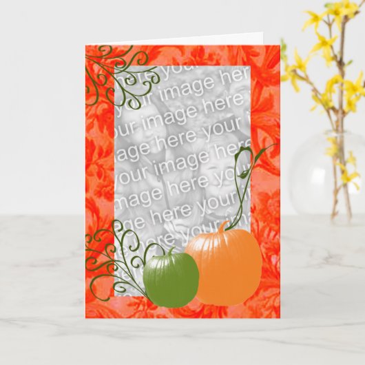 Belle carte de voeux photo Citrouille (Fleur jaune)