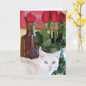 Belle carte de voeux pour chats ! (Fleur jaune)