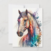 Belle Carte de voeux pour Cheval d'Aquarelle (Devant)