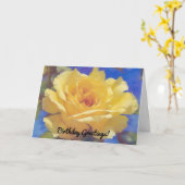 Belle carte de voeux pour l'anniversaire de la ros (Fleur jaune)