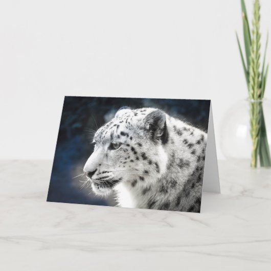 Belle carte de voeux pour léopard des neiges (Devant)