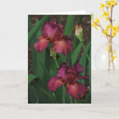 Belle Carte de voeux rose Irises vierge à l'intéri (Fleur jaune)