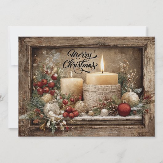 Belle carte de vœux rustique de Noël (Devant)