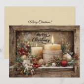Belle carte de vœux rustique de Noël (Devant / Derrière)