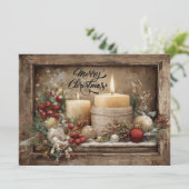 Belle carte de vœux rustique de Noël (Debout devant)