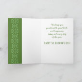 Belle carte de voeux St. Patrick's Day 5"x7" (Intérieur)