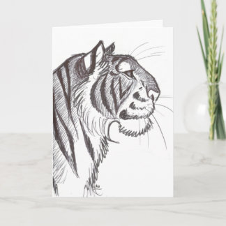 Belle carte de voeux Tiger dessin